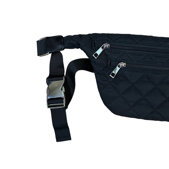 Samantha Brown Waist Belt Bag Travel Zippered Black Purse - Picture 2 of 7